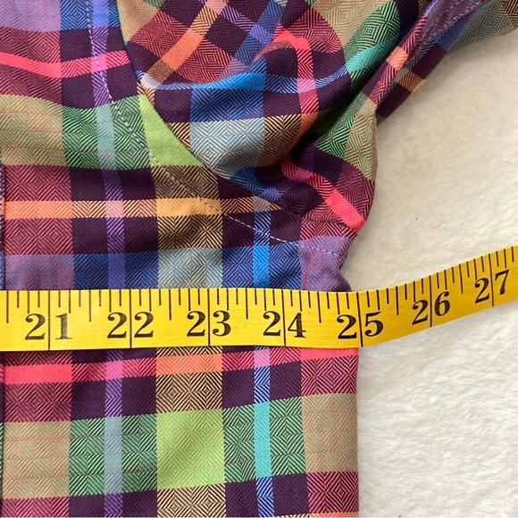 Alan Flusser Classic Plaid Button Down Shirt  L - Picture 7 of 9